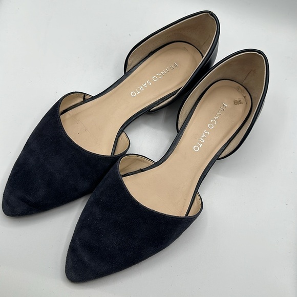 Franco Sarto Hull navy blue open side wedge heel shoes, size 7.5 - Picture 10 of 10